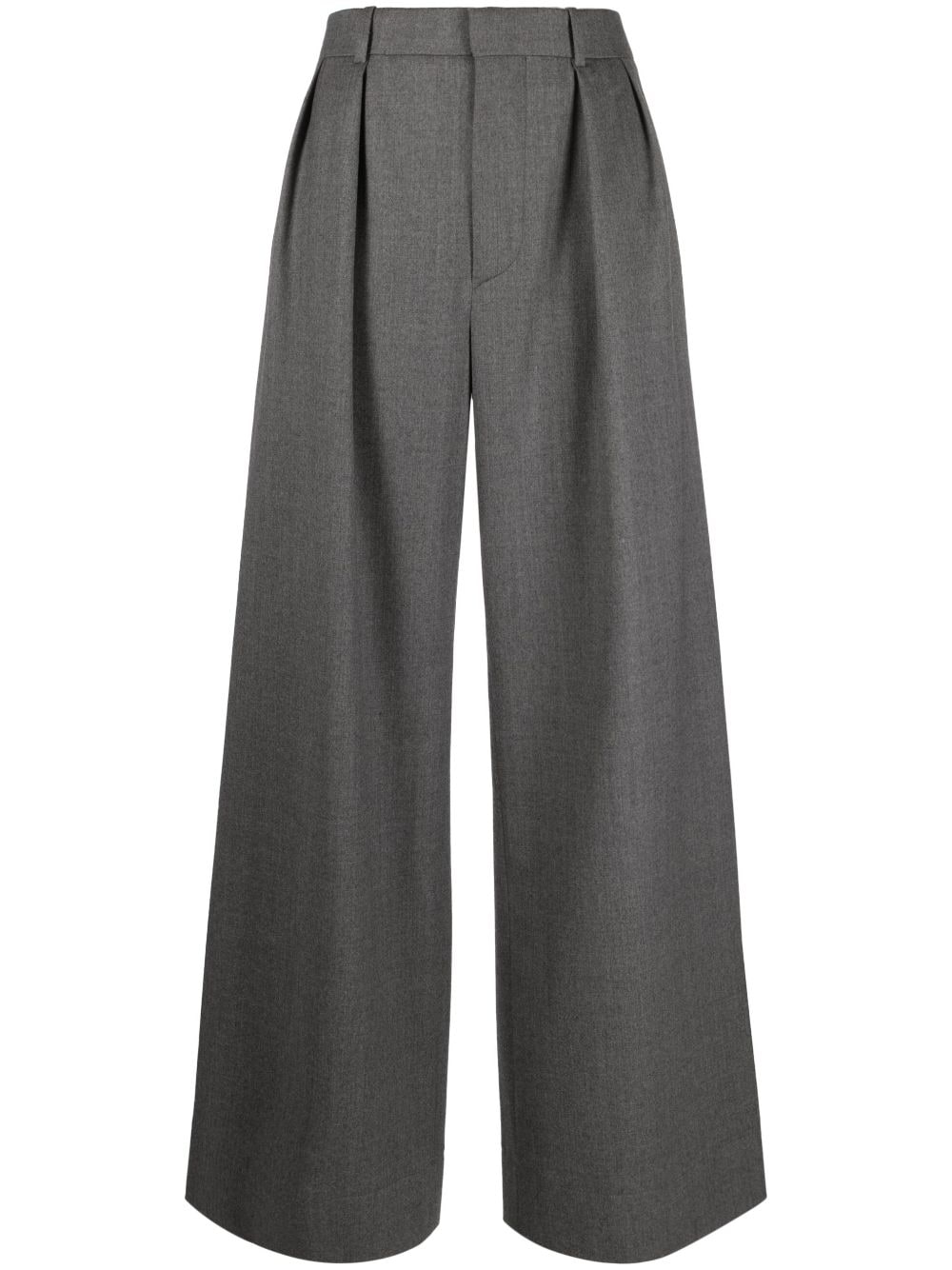 WARDROBE.NYC mélange wide-leg wool trousers - Grey von WARDROBE.NYC