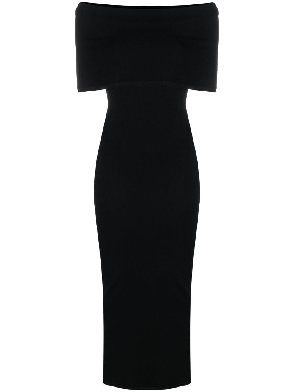 WARDROBE.NYC off-shoulder ribbed dress - Black von WARDROBE.NYC