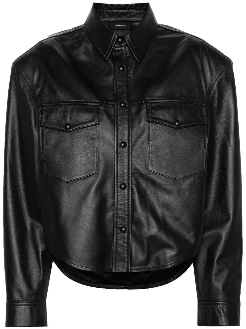 WARDROBE.NYC leather shirt jacket - Black von WARDROBE.NYC