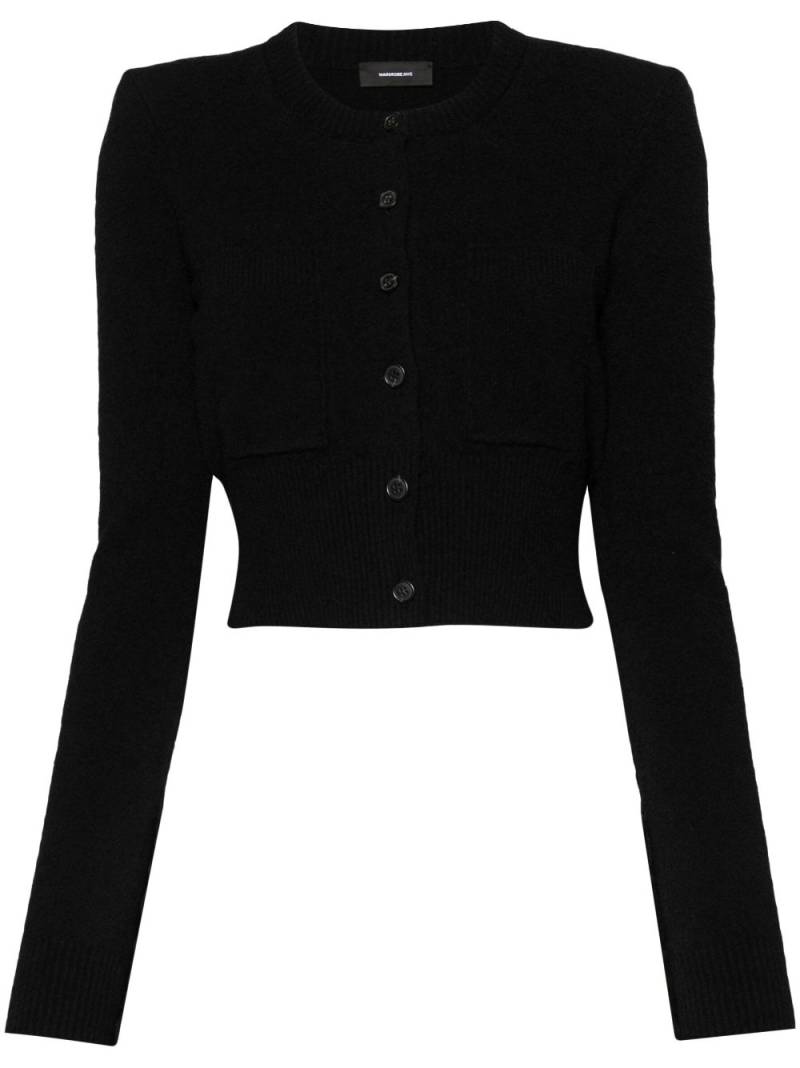 WARDROBE.NYC towelling-finish cropped cardigan - Black von WARDROBE.NYC