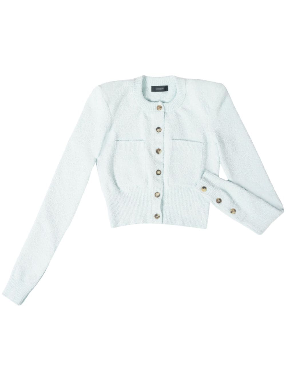 WARDROBE.NYC towelling-finish cropped cardigan - Blue von WARDROBE.NYC