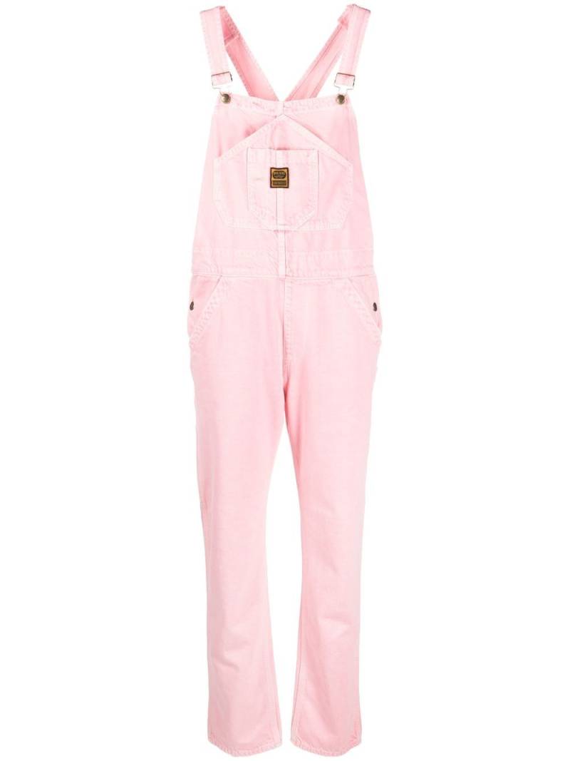 Washington Dee Cee logo patch organic cotton dungarees - Pink von Washington Dee Cee