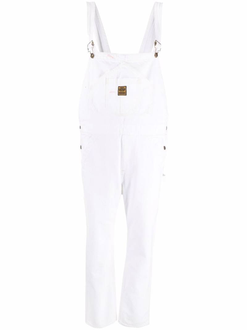 Washington Dee Cee organic-cotton logo-patch dungarees - White von Washington Dee Cee