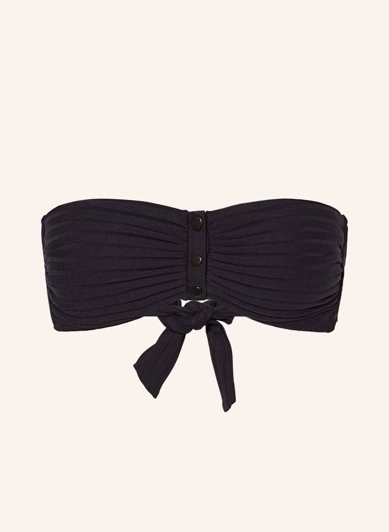 Watercult Bandeau-Bikini-Top Henley Rib schwarz von WATERCULT