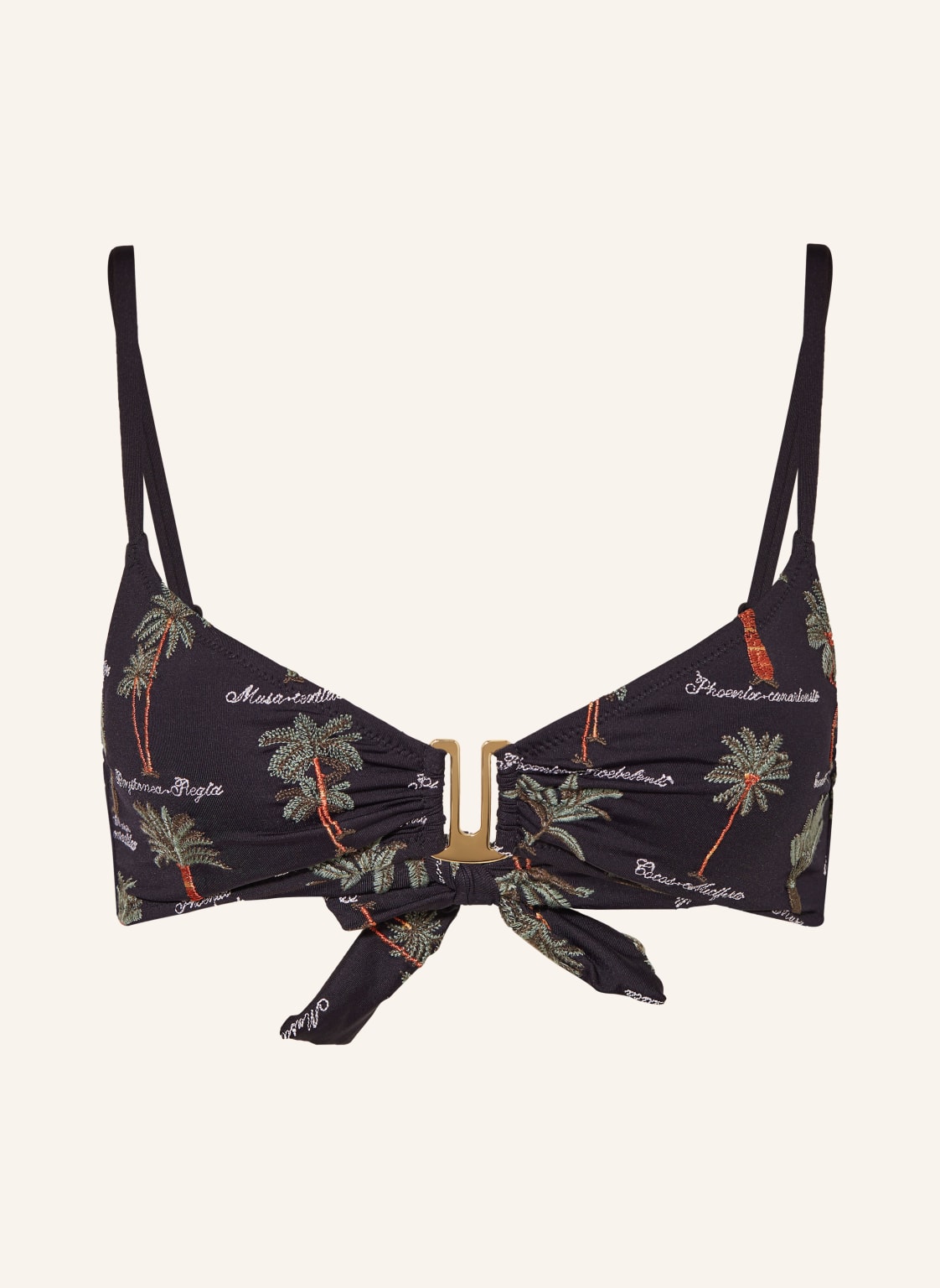 Watercult Bralette-Bikini-Top Art Herbaria schwarz von WATERCULT