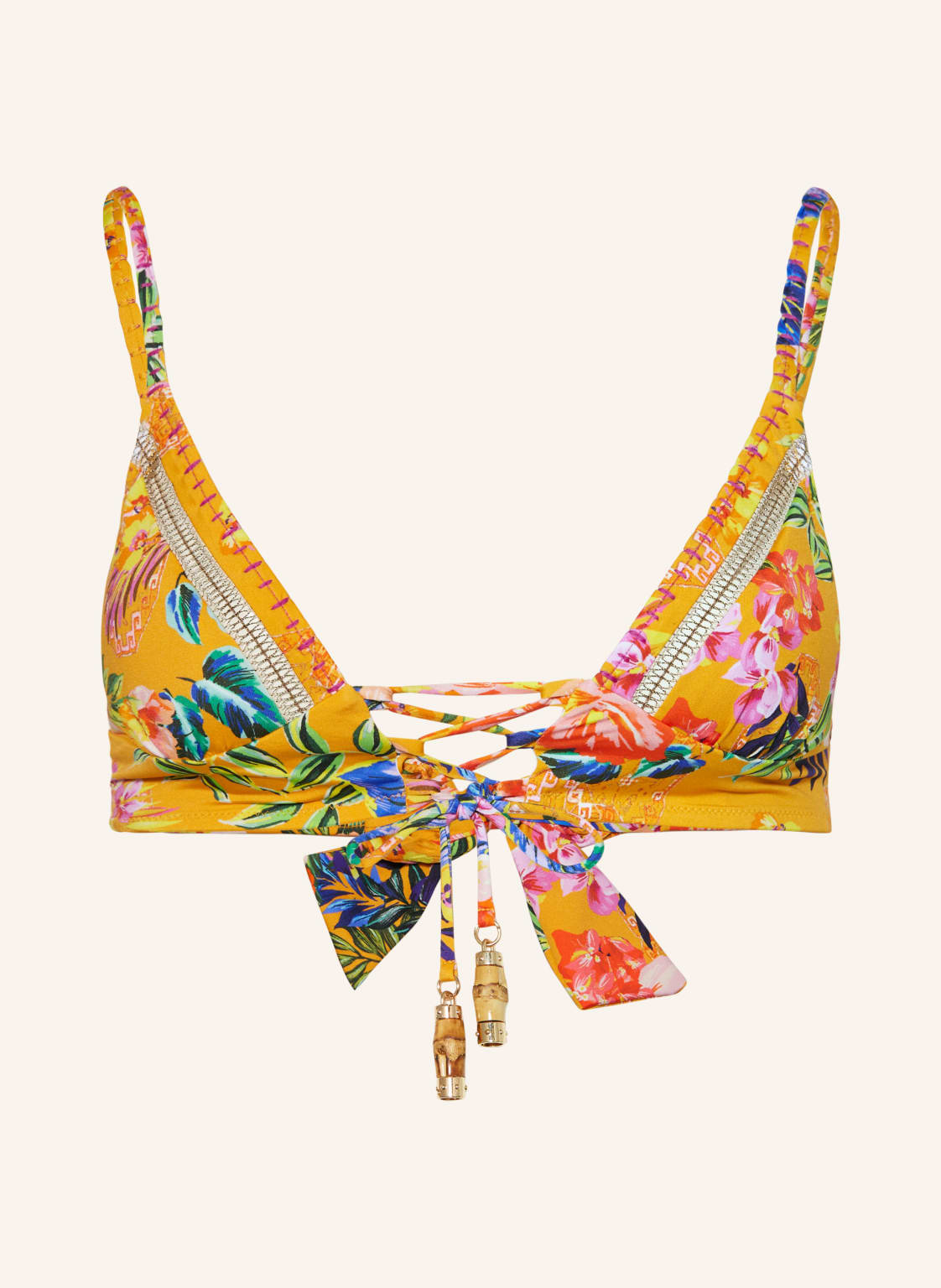 Watercult Bralette-Bikini-Top Sunset Florals orange von WATERCULT