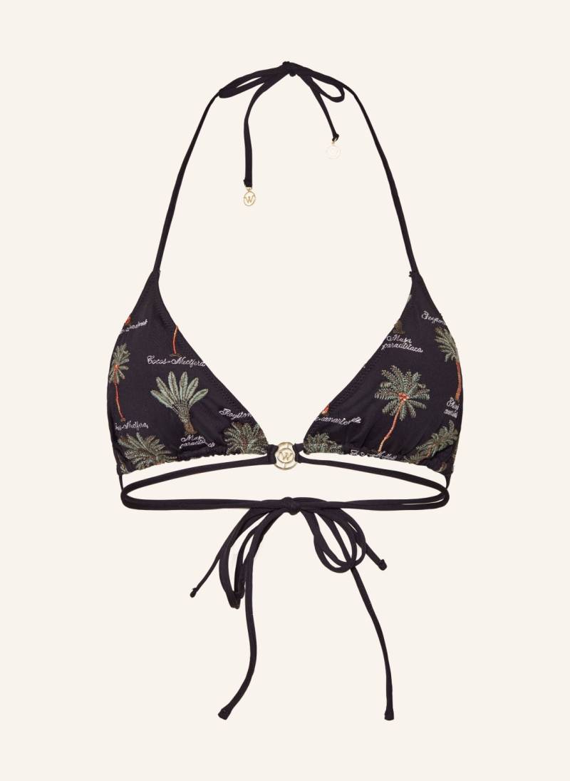 Watercult Triangel-Bikini-Top Art Herbaria schwarz von WATERCULT