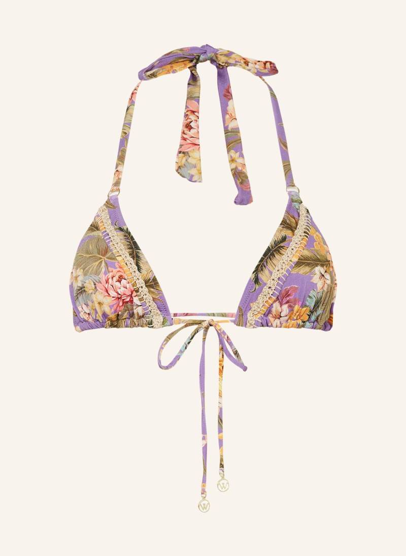 Watercult Triangel-Bikini-Top Dreamscape Tropics lila von WATERCULT