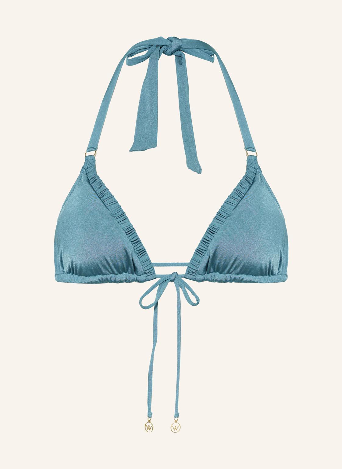 Watercult Triangel-Bikini-Top Shimmering Solids blau von WATERCULT