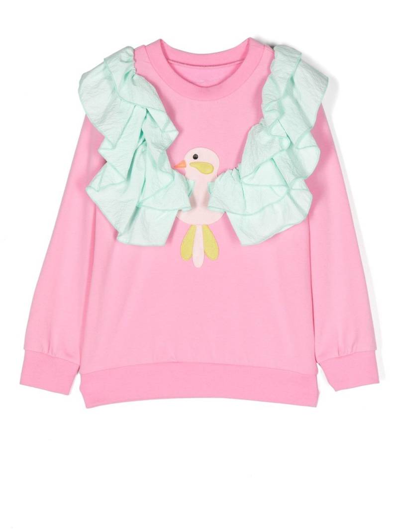 WAUW CAPOW by BANGBANG Birdie ruffle-trim sweatshirt - Pink von WAUW CAPOW by BANGBANG