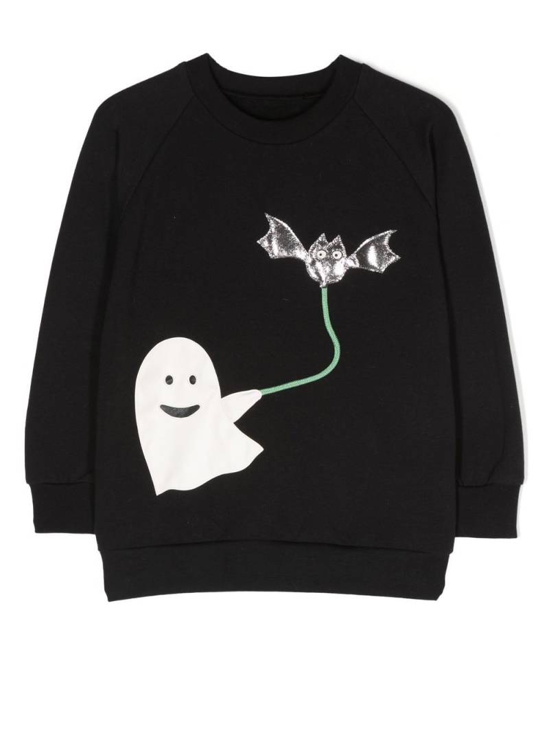 WAUW CAPOW by BANGBANG Happy Booh crew neck sweatshirt - Black von WAUW CAPOW by BANGBANG