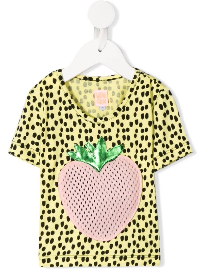 WAUW CAPOW by BANGBANG Johanna strawberry appliqué T-shirt - Yellow von WAUW CAPOW by BANGBANG