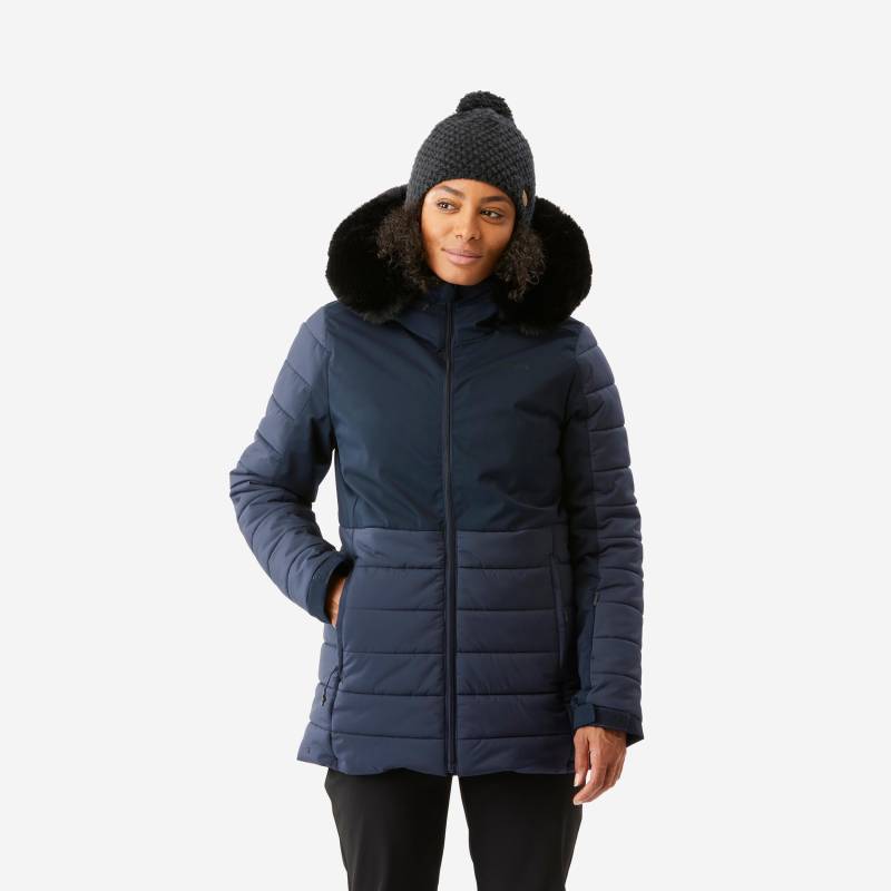 Skijacke Warm Mittlere Länge - 100 Damen Blau Bedruckt XL von WEDZE