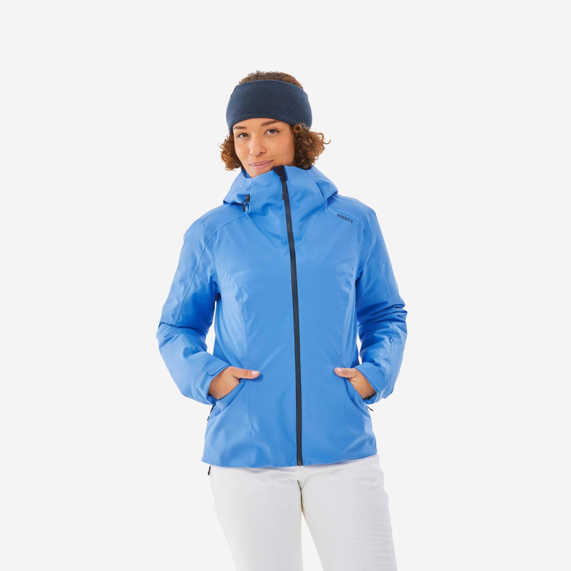 Skijacke Warm Piste - 500 Damen Blau Bedruckt L von WEDZE