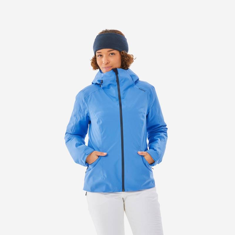 Skijacke Warm Piste - 500 Damen Blau Bedruckt S von WEDZE