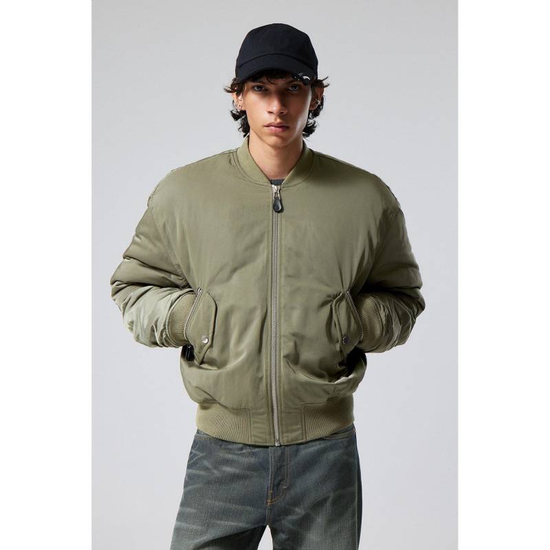 Bomberjacke Mit Knöpfen Herren Khaki L von WEEKDAY