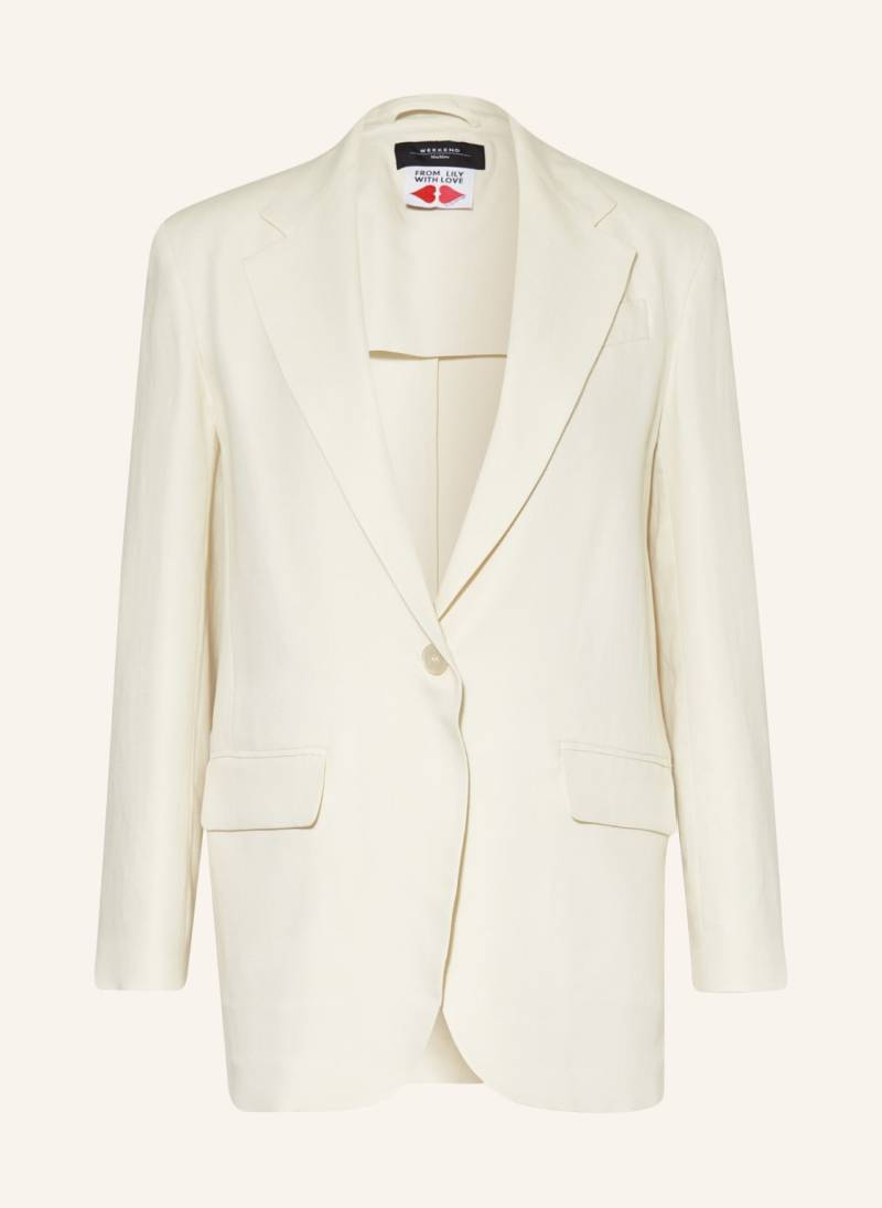 Weekend Max Mara Longblazer Papaile Mit Leinen weiss von WEEKEND Max Mara