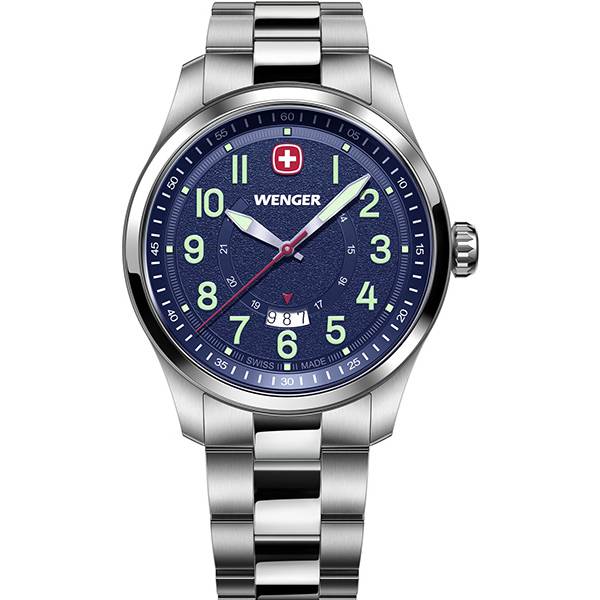 WENGER Terragraph Edelstahl Herrenuhr mit Datum, blau WENGER Terragraph Edelstahl Herrenuhr mit Datum, blau von WENGER