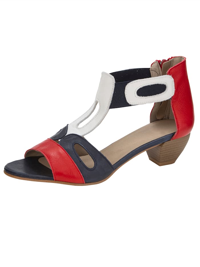 Sandale in harmonischer Farbgebung Marineblau/Rot/Weiß von WENZ