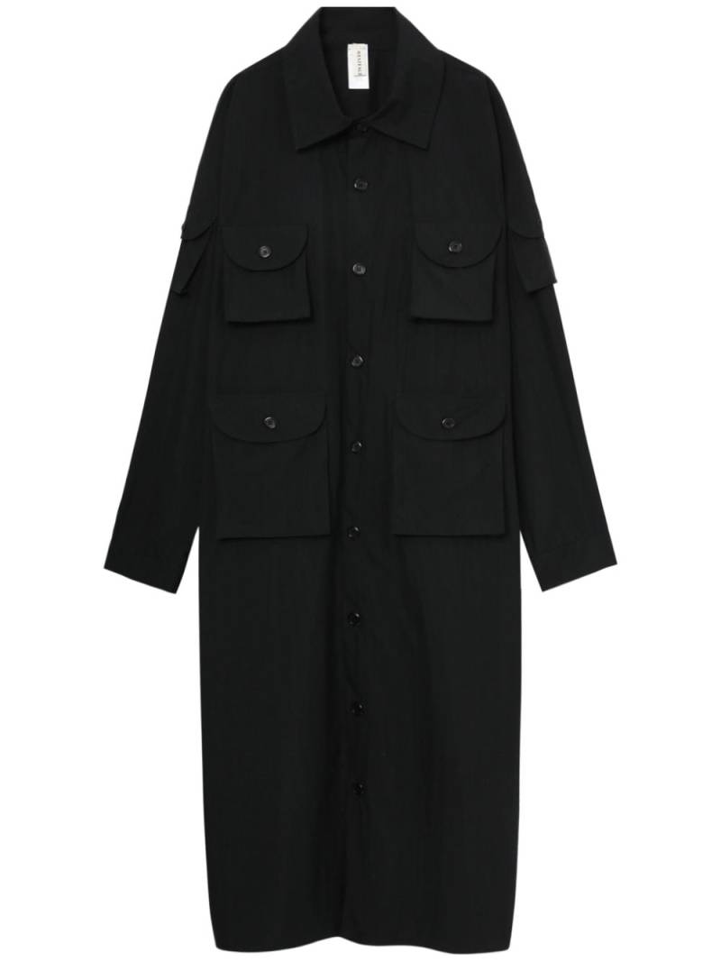 WESTFALL button-down long coat - Black von WESTFALL