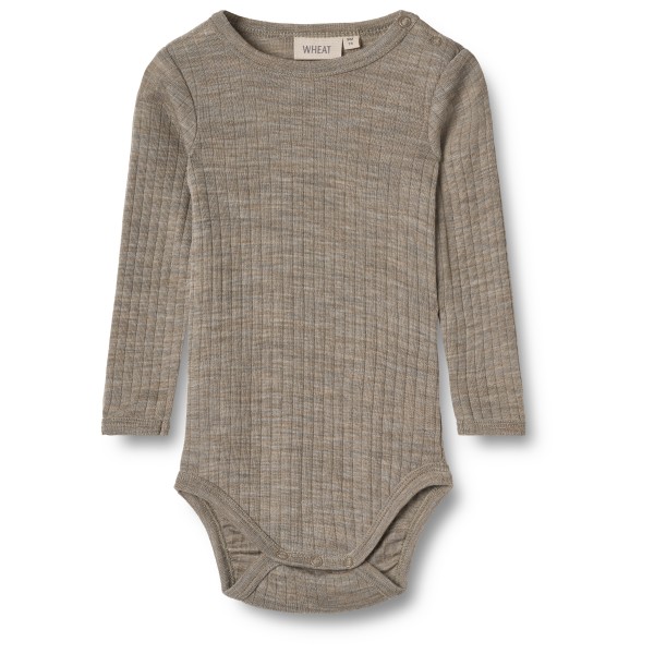 WHEAT - Kid's Langärmliger Wickelbody 84 - Merinounterwäsche Gr 74 - 9 Months beige von WHEAT