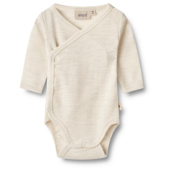 WHEAT - Kid's Langärmliger Wickelbody - Merinounterwäsche Gr 50 - 0 Months beige von WHEAT