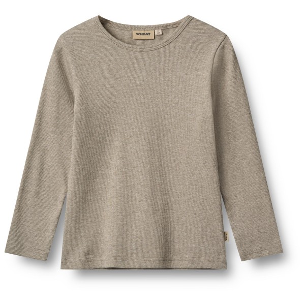 WHEAT - Kid's Rib T-Shirt L/S Stig - Longsleeve Gr 104;110;116;122;128;140;152;92;98 beige;grau von WHEAT