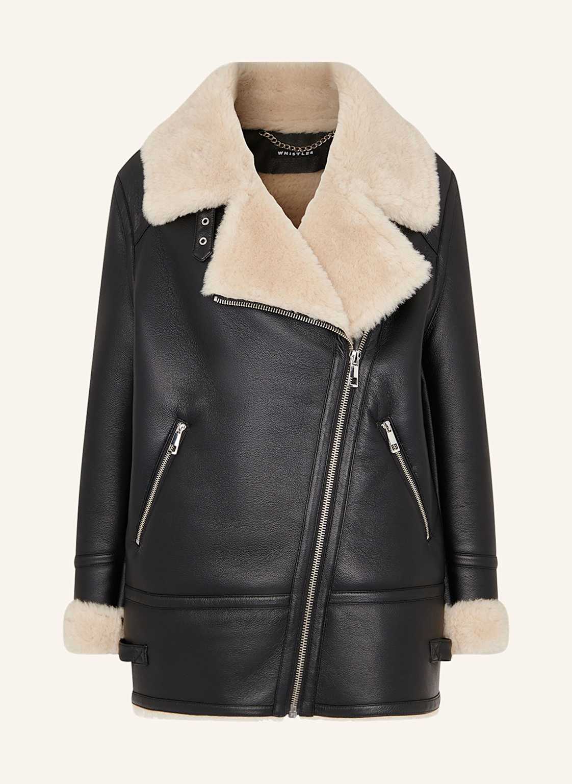 Whistles Jacke In Lederoptik Mit Kunstfell schwarz Whistles Jacke In Lederoptik Mit Kunstfell schwarz von WHISTLES