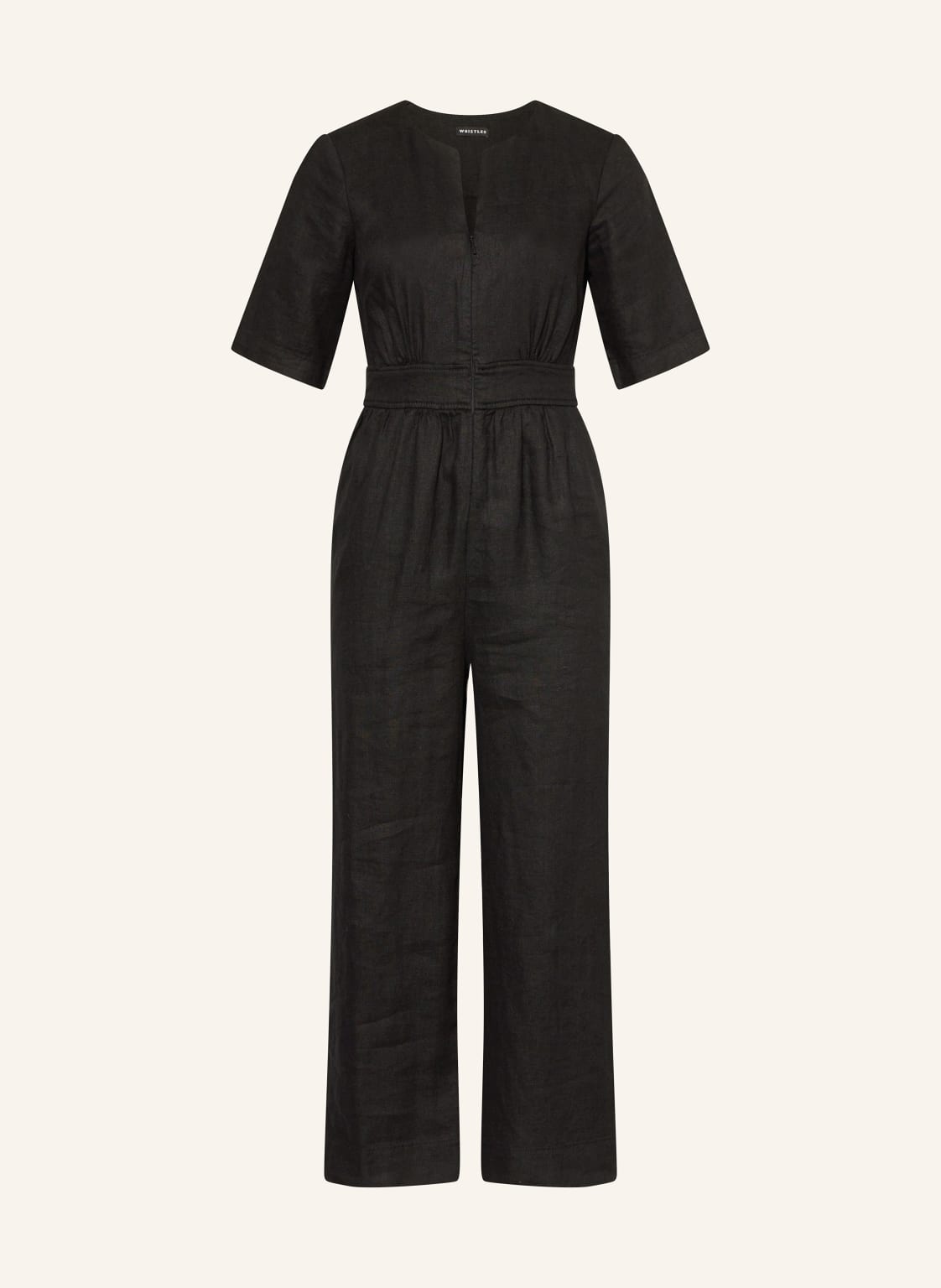 Whistles Jumpsuit Cosima Aus Leinen schwarz von WHISTLES