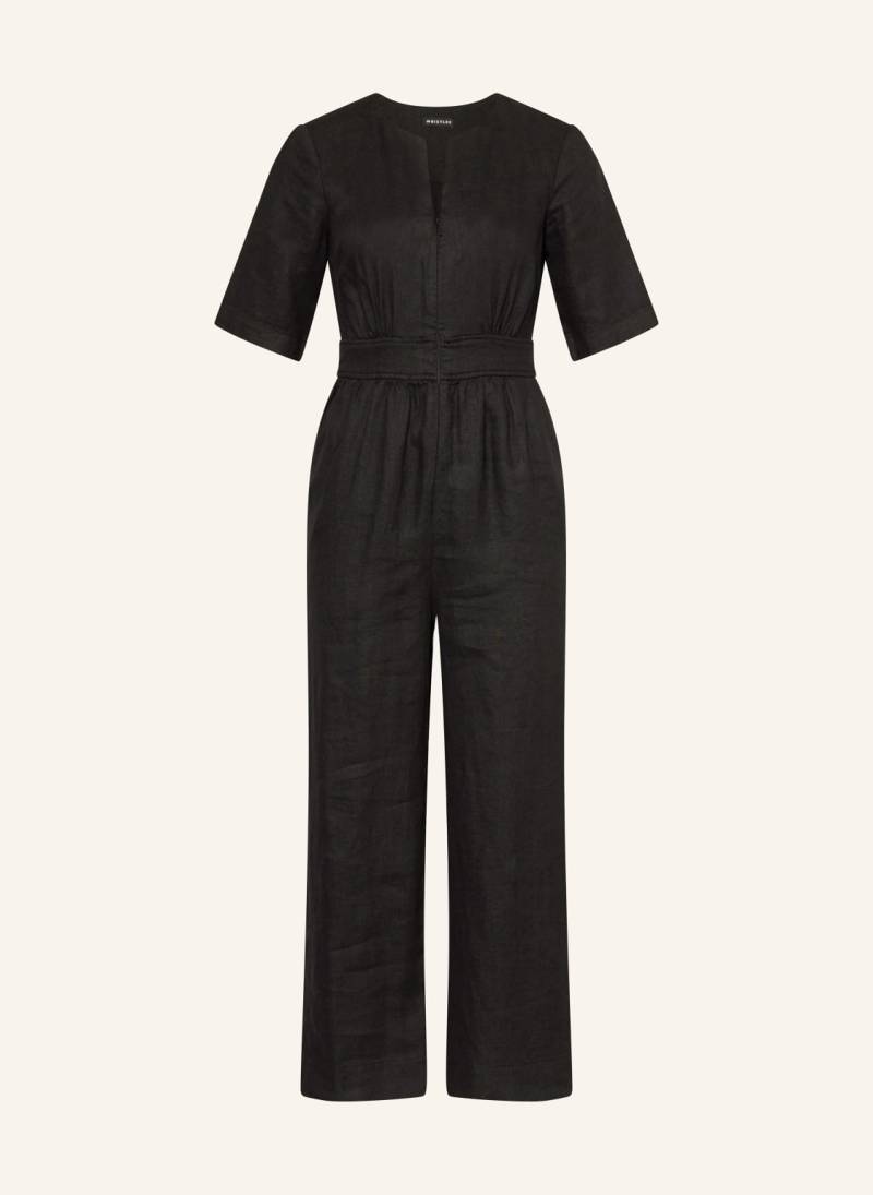 Whistles Jumpsuit Cosima Aus Leinen schwarz von WHISTLES