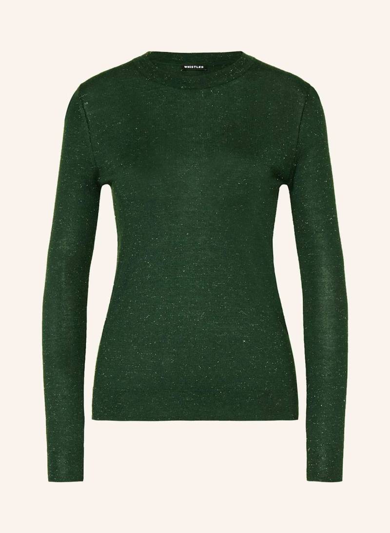 Whistles Pullover Annie Mit Glitzergarn gruen von WHISTLES