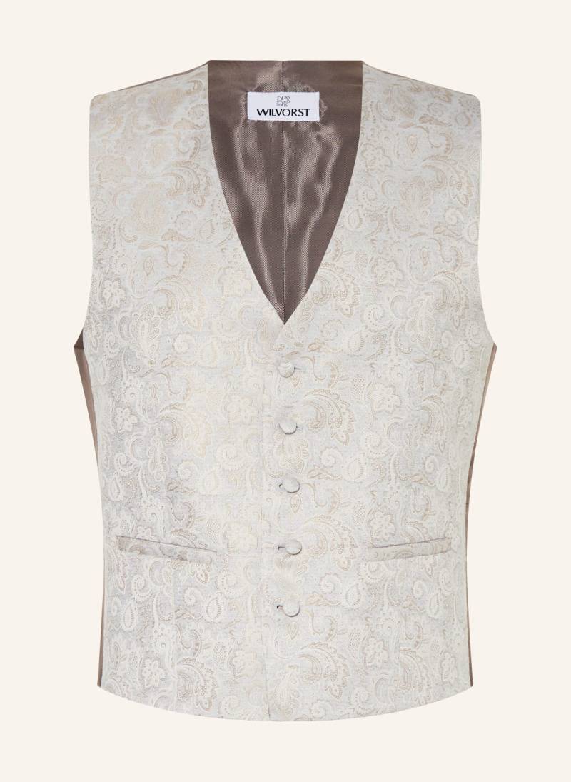 Wilvorst Weste Extra Slim Fit beige von WILVORST