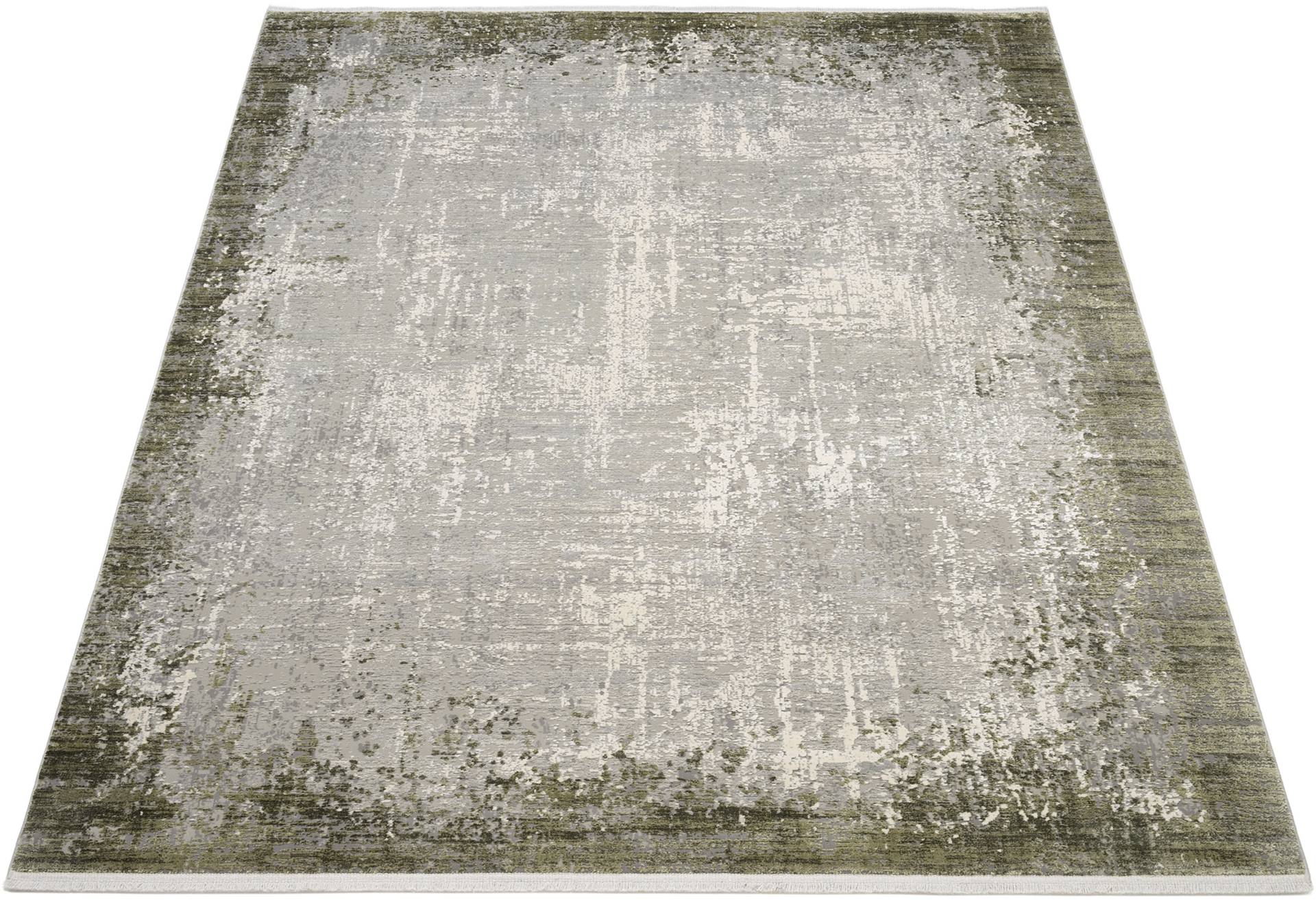 WK WOHNEN Teppich »BORDER«, rechteckig, hochwertiger Viskoseanteil, samtweiche Oberfläche mit 3 D Effekt von WK WOHNEN