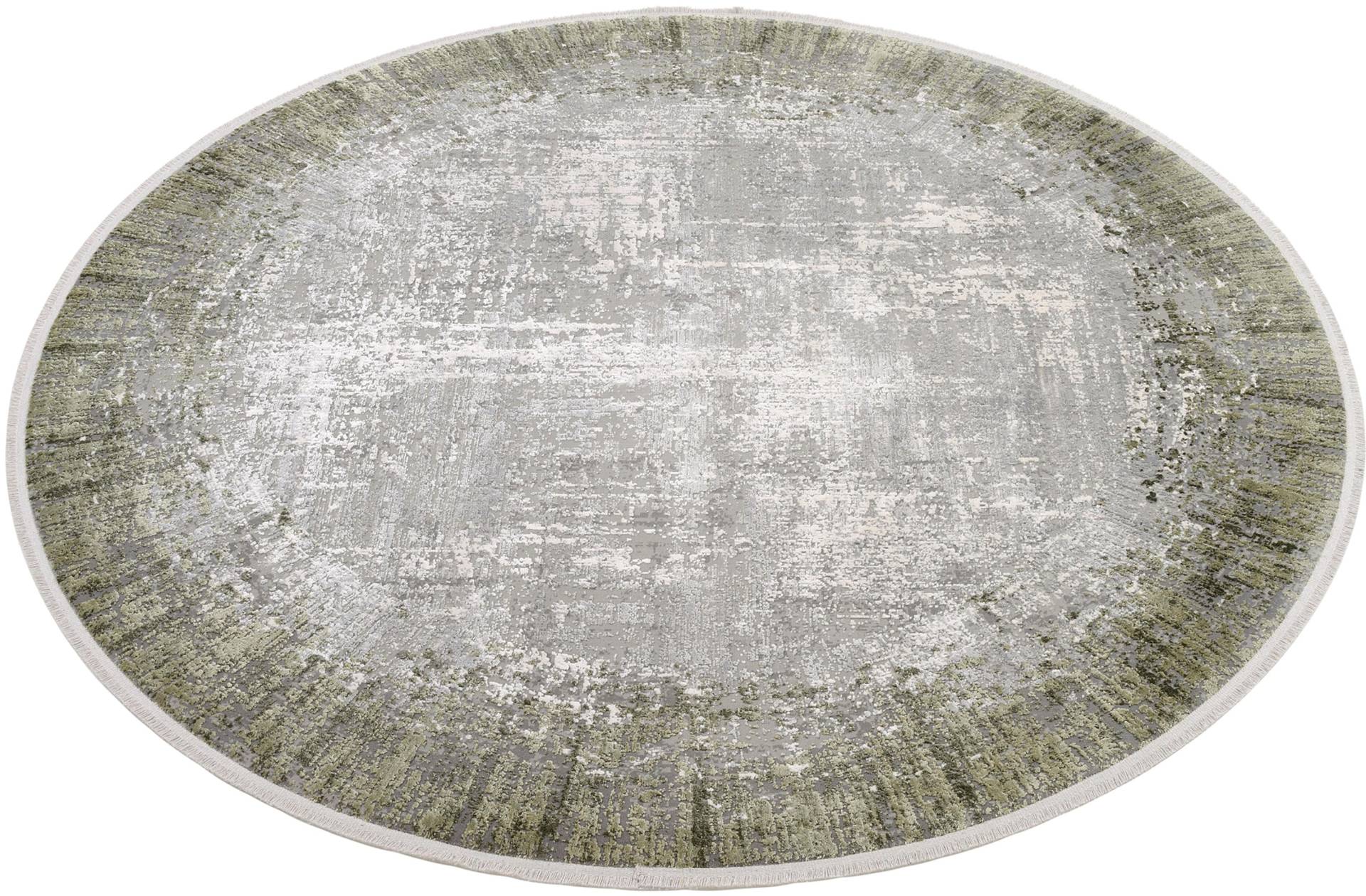 WK WOHNEN Teppich »BORDER«, rund, hochwertiger Viskoseanteil, samtweiche Oberfläche mit 3 D Effekt von WK WOHNEN