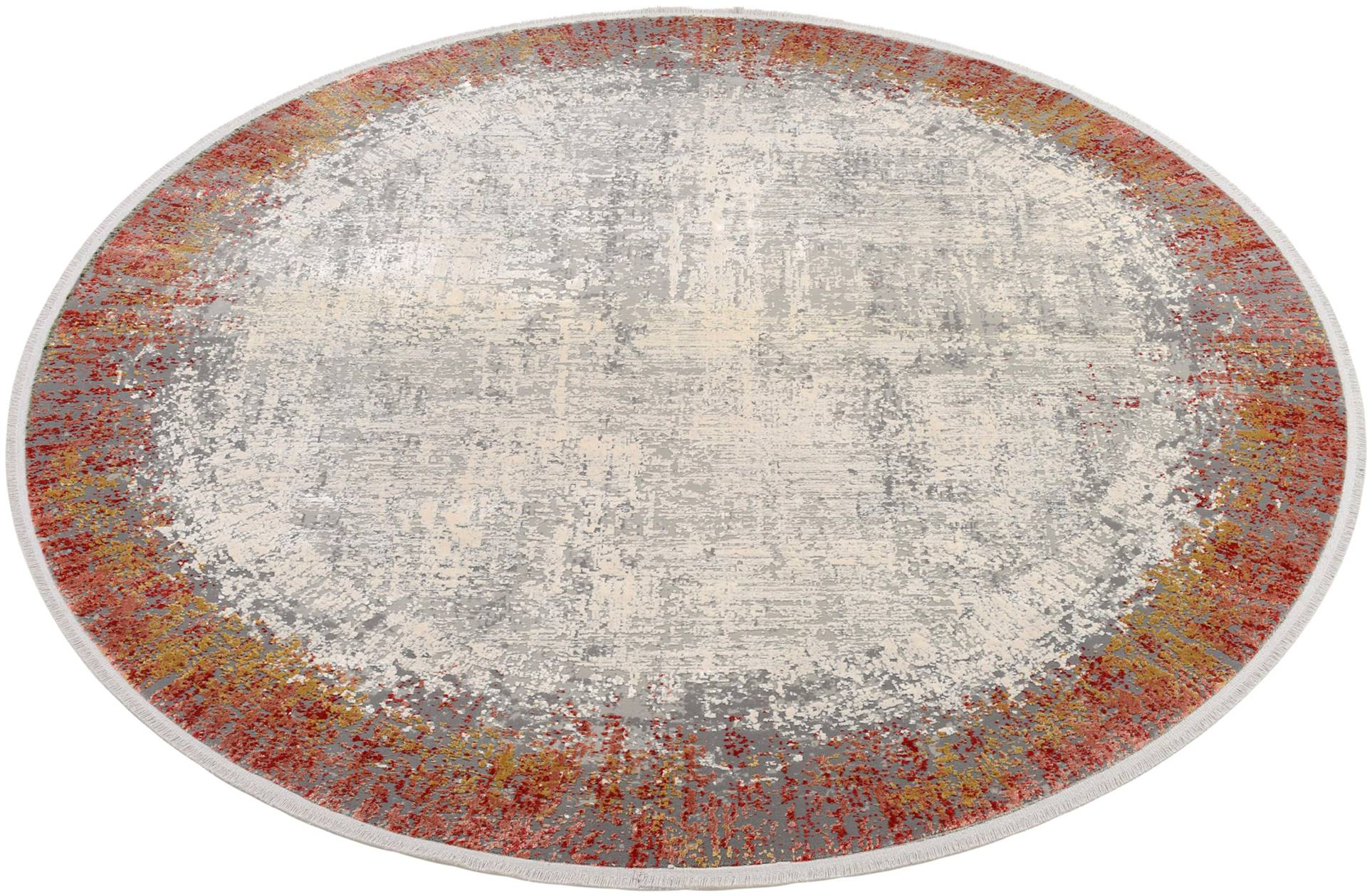 WK WOHNEN Teppich »BORDER«, rund, hochwertiger Viskoseanteil, samtweiche Oberfläche mit 3 D Effekt von WK WOHNEN