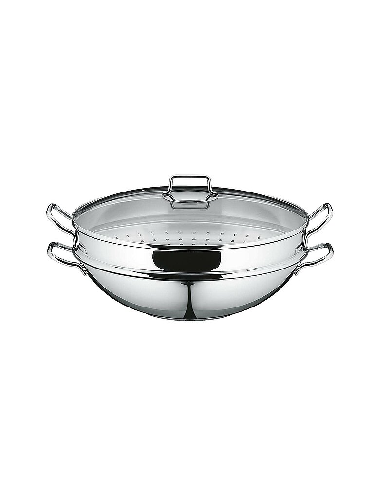 WMF Macao Wok-Set 36cm 4-teilig Cromargan silber WMF Macao Wok-Set 36cm 4-teilig Cromargan silber von WMF