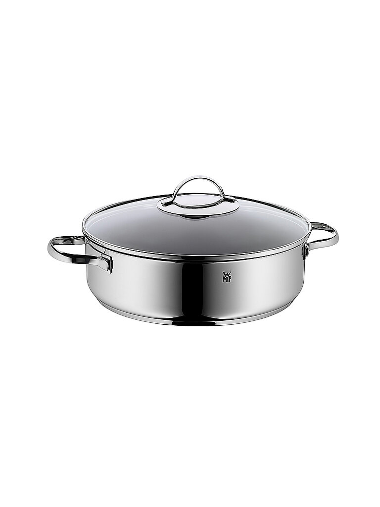 WMF Servier-Schmorpfanne mit Glasdeckel 28cm silber WMF Servier-Schmorpfanne mit Glasdeckel 28cm silber von WMF