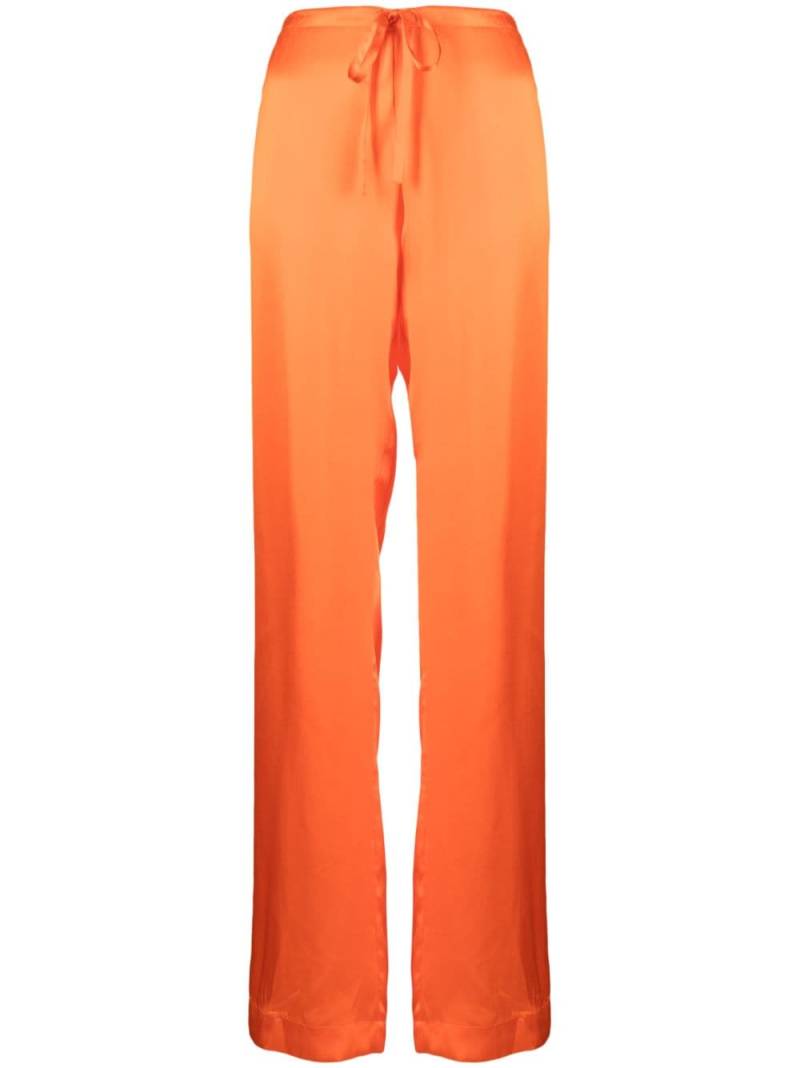 WOERA drawstring silk palazzo trousers - Orange von WOERA