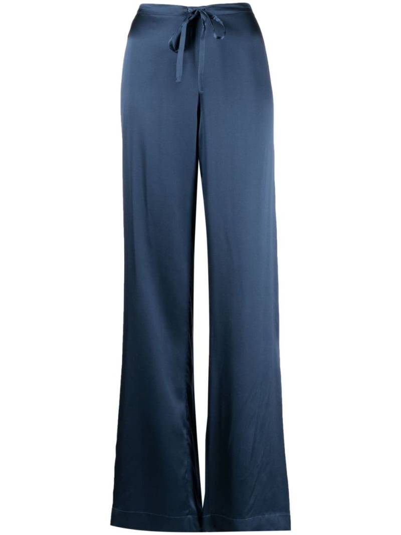 WOERA drawstring-waist silk palazzo trousers - Blue von WOERA