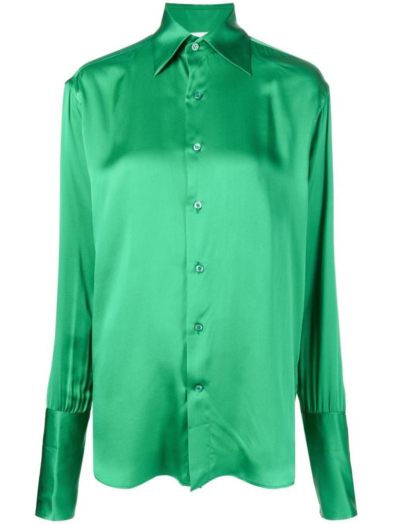 WOERA long-sleeve silk shirt - Green von WOERA