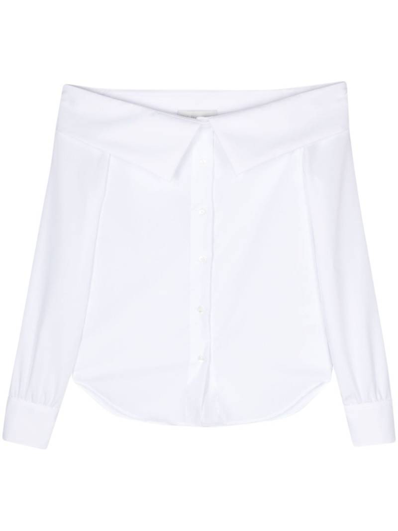 WOERA off-shoulder poplin shirt - White von WOERA