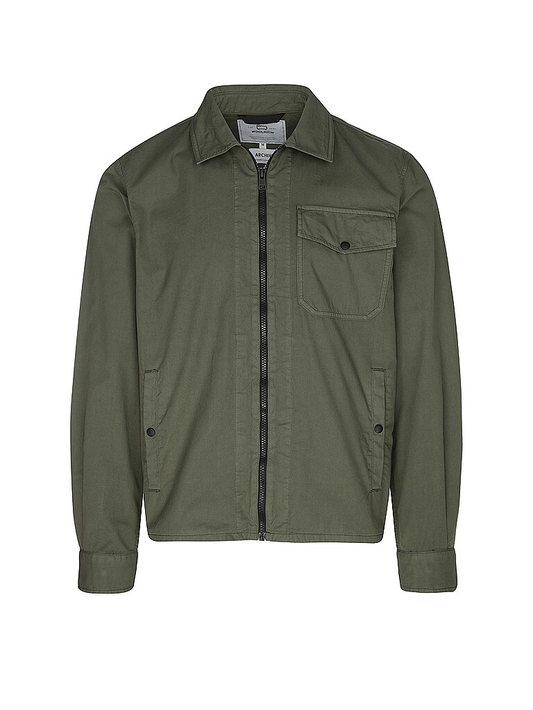 WOOLRICH Overshirt GABARDINE  olive | L von WOOLRICH