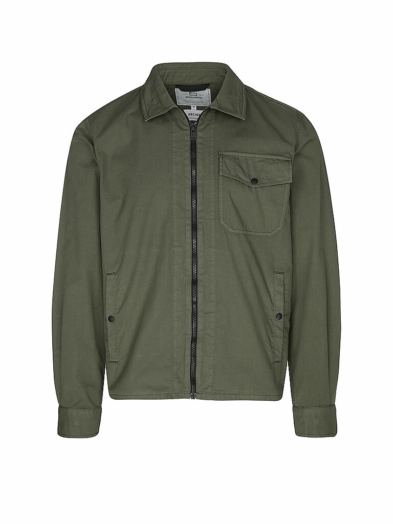 WOOLRICH Overshirt GABARDINE  olive | XL von WOOLRICH