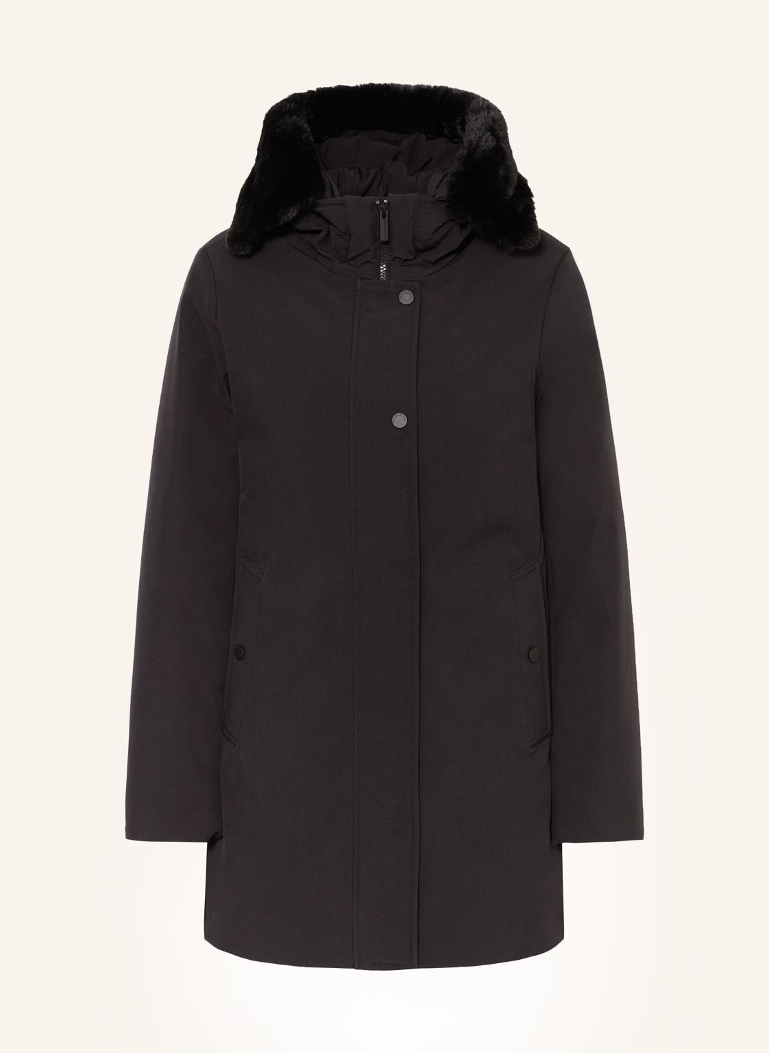 Woolrich Daunenparka Firth Mit Lammfell schwarz von WOOLRICH