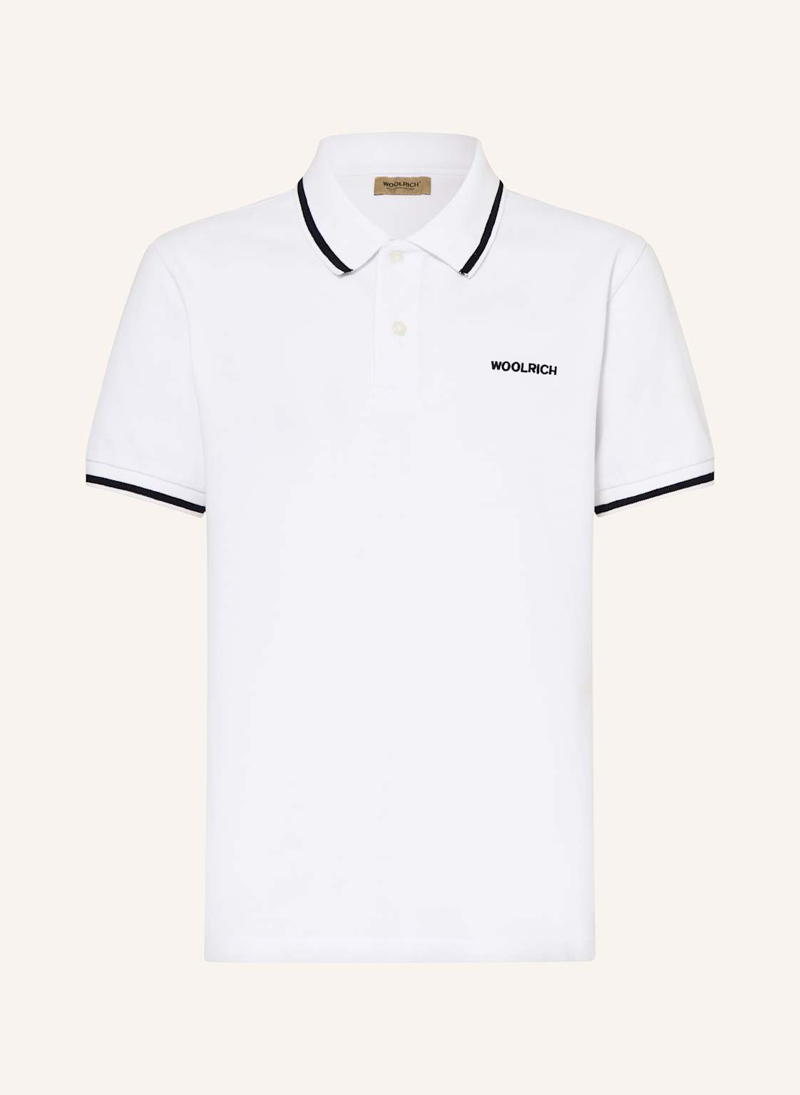 Woolrich Piqué-Poloshirt Monterey weiss von WOOLRICH