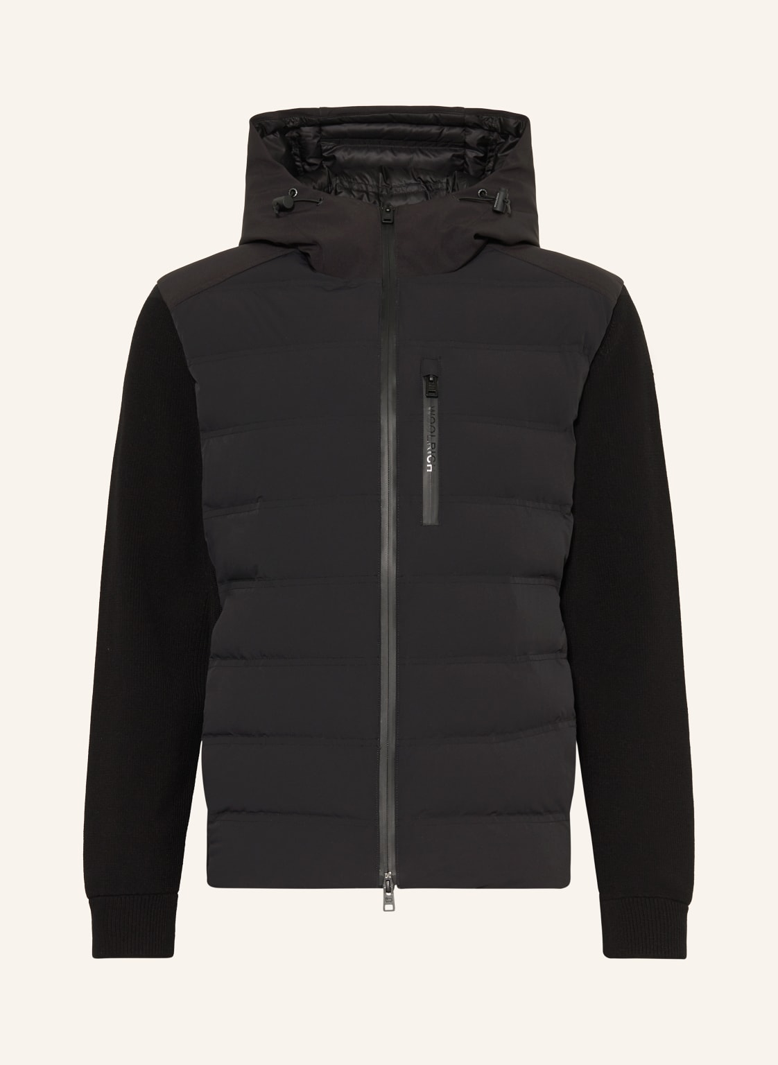 Woolrich Strickjacke Bering Im Materialmix schwarz von WOOLRICH