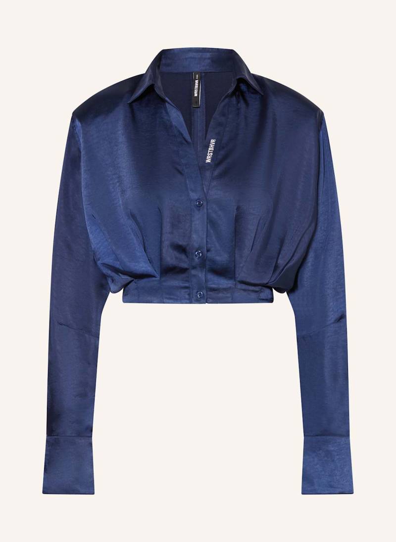 Wrstbhvr Bluse Marina Aus Satin blau von WRSTBHVR