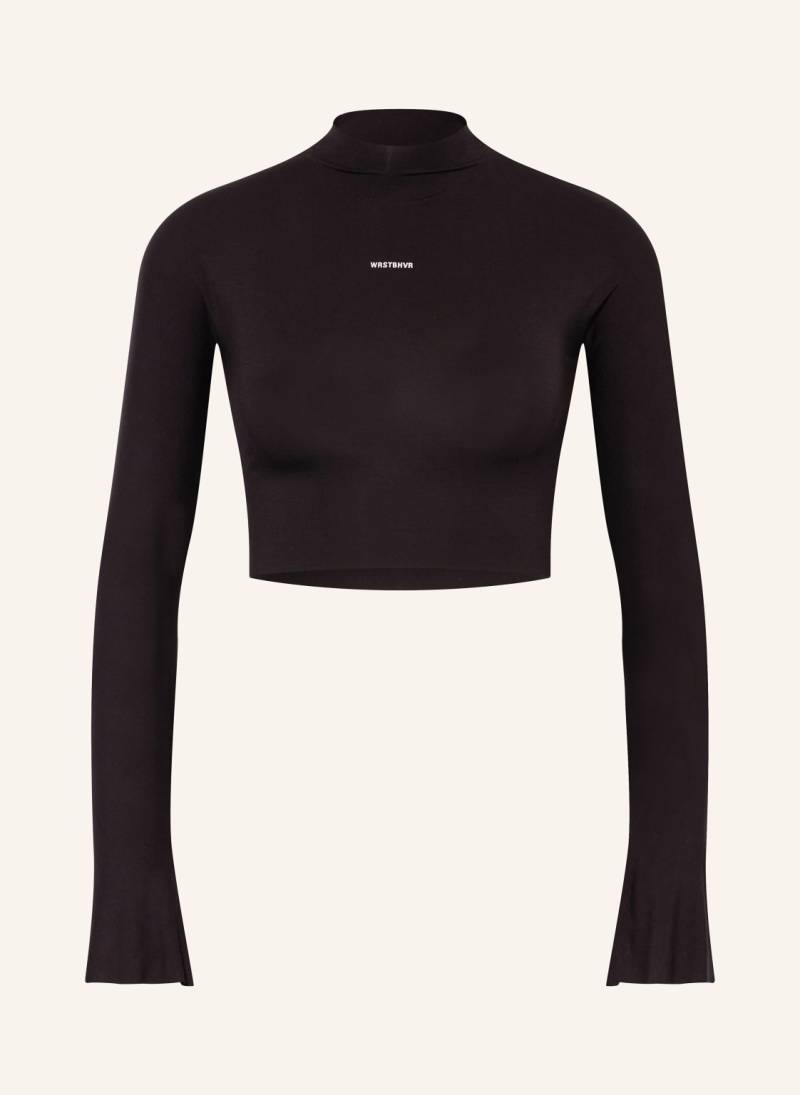 Wrstbhvr Cropped-Longsleeve Liby schwarz von WRSTBHVR