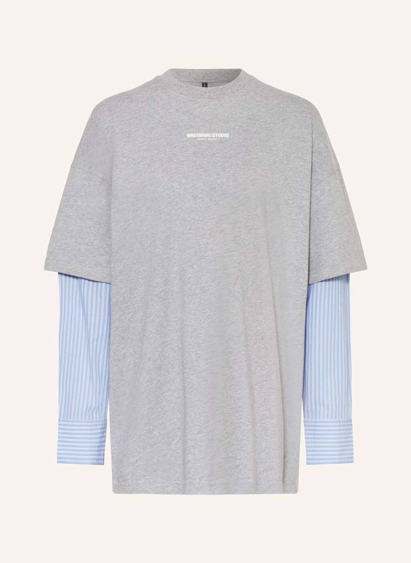 Wrstbhvr Sweatkleid Ylvi Im Materialmix grau von WRSTBHVR