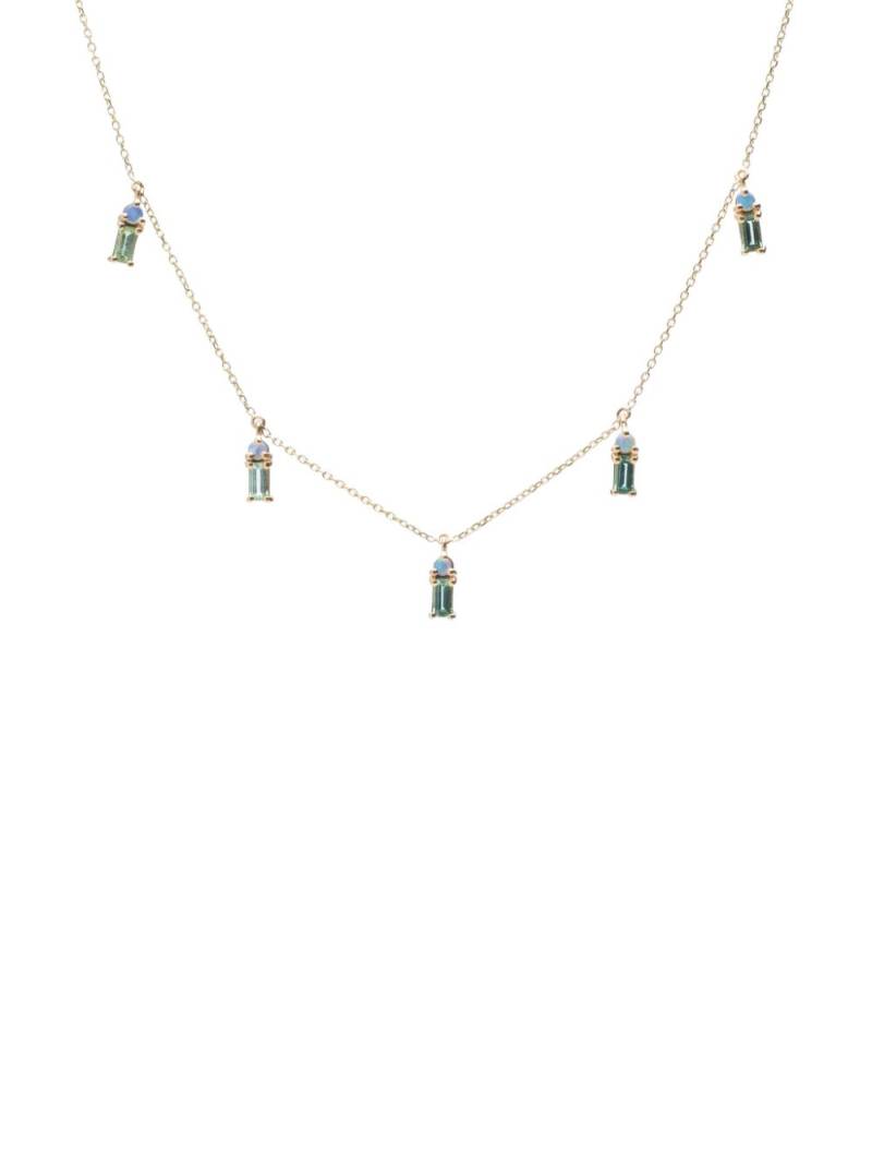 WWAKE 14kt yellow gold Crest tourmalines and opal necklace von WWAKE